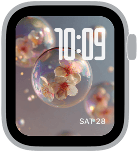 bubble garden Apple Watch face preview 4 featuring floral, modern, summer, and spring.