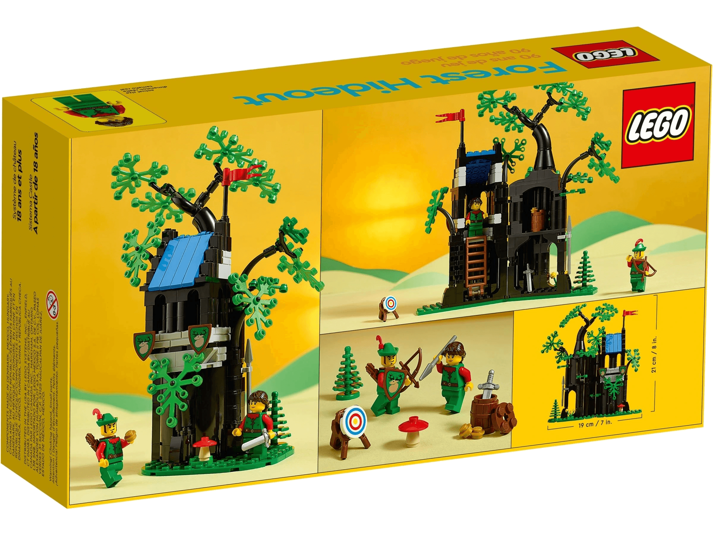 LEGO® Forest Hideout (sett 40567) - eske sett bakfra med skjulestedet og minifigurene, Brikkenerd