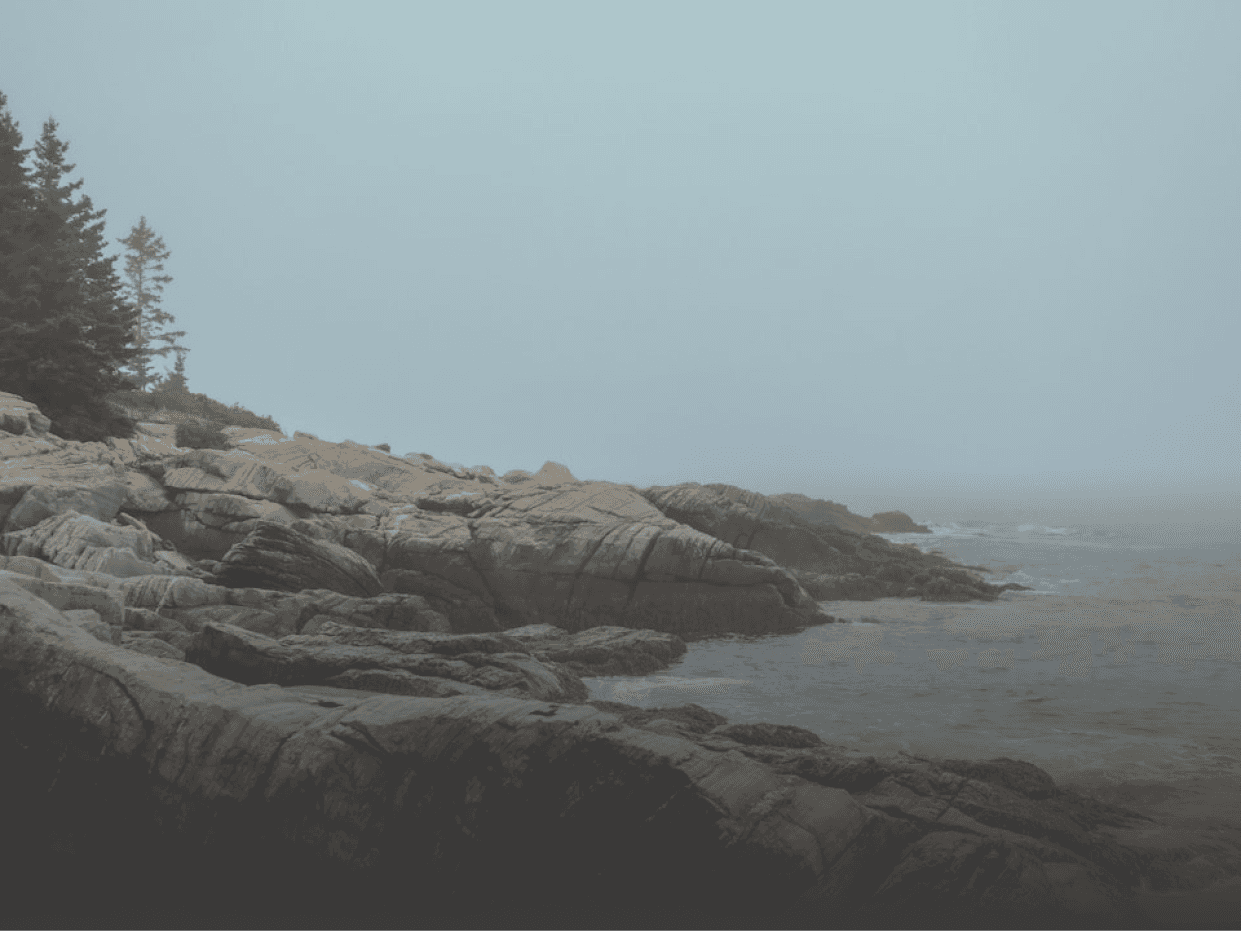 Atmospheric coastal landscape image for the Blackwood writer template, showcasing the Maine setting.