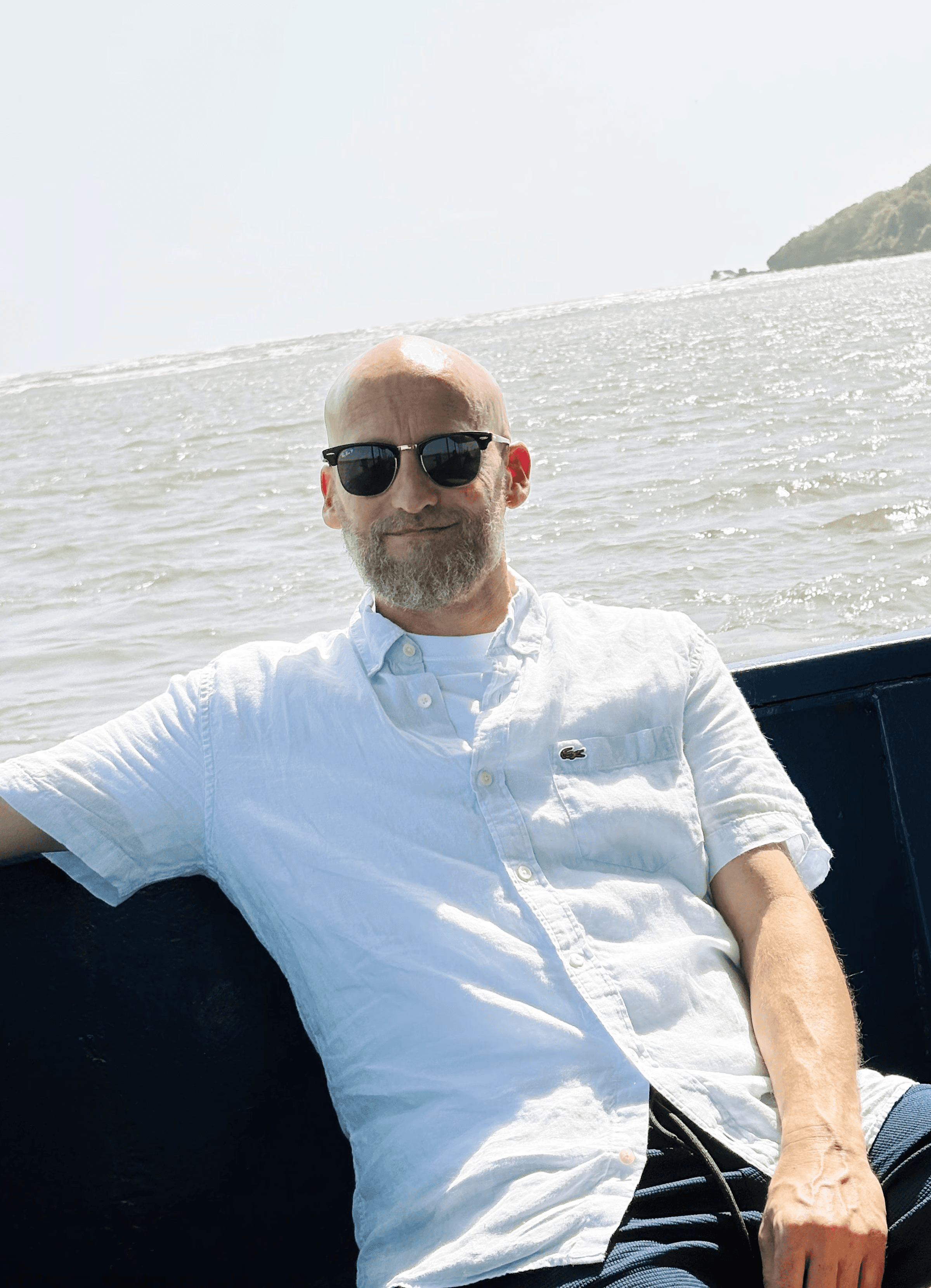 KJ McCann on a boat