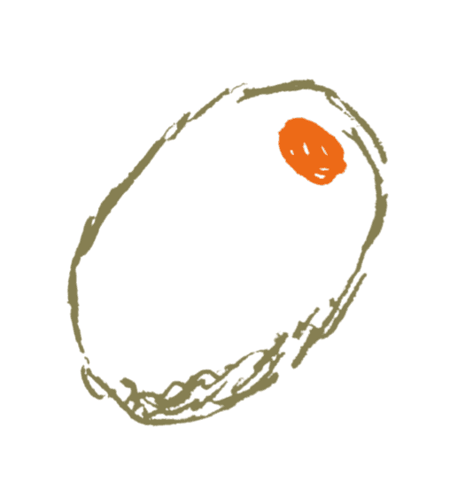 simple line drawn pimento olive