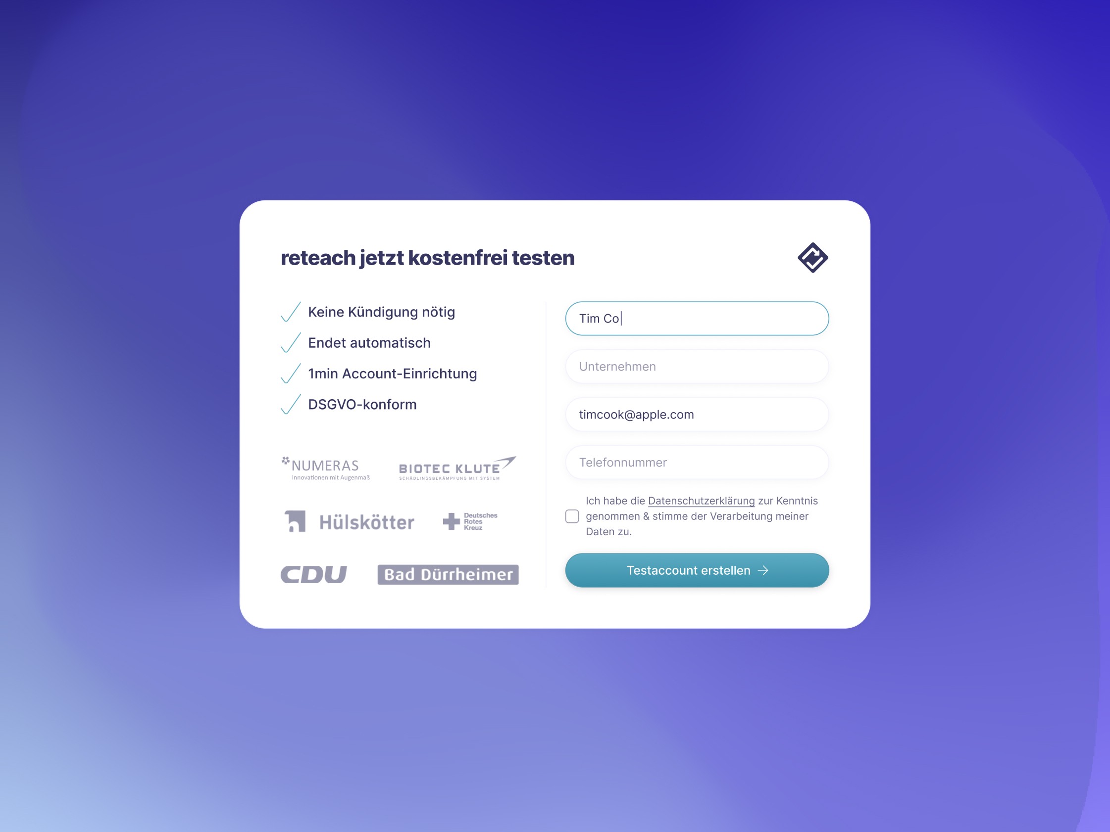 Sign-up form