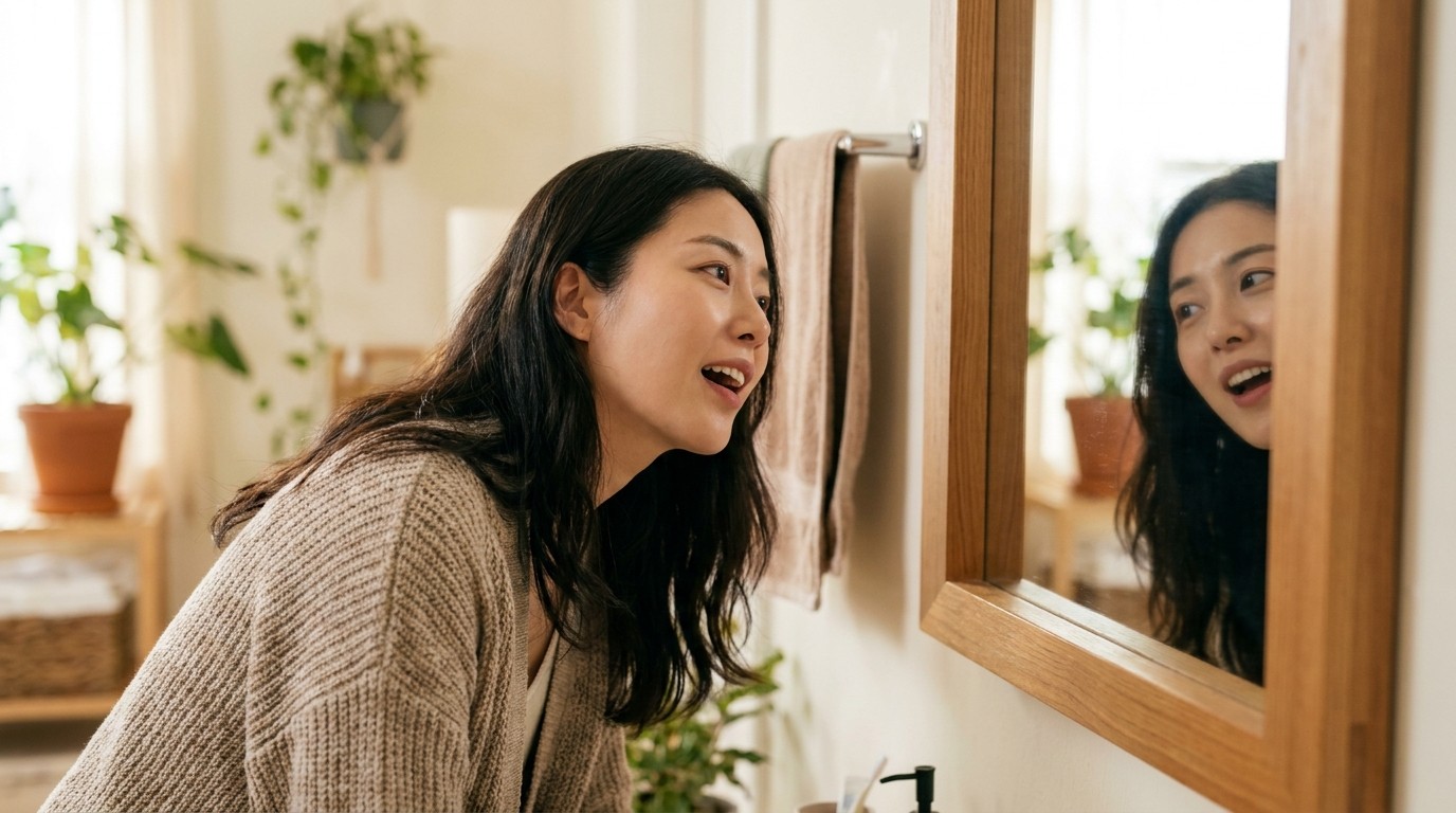 아프지 않은 충치를 지금 치료해야 하는지 궁금해하는 20대 환자 (연출 이미지)