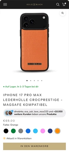 Screenshot von einem Shopify D2C Brand