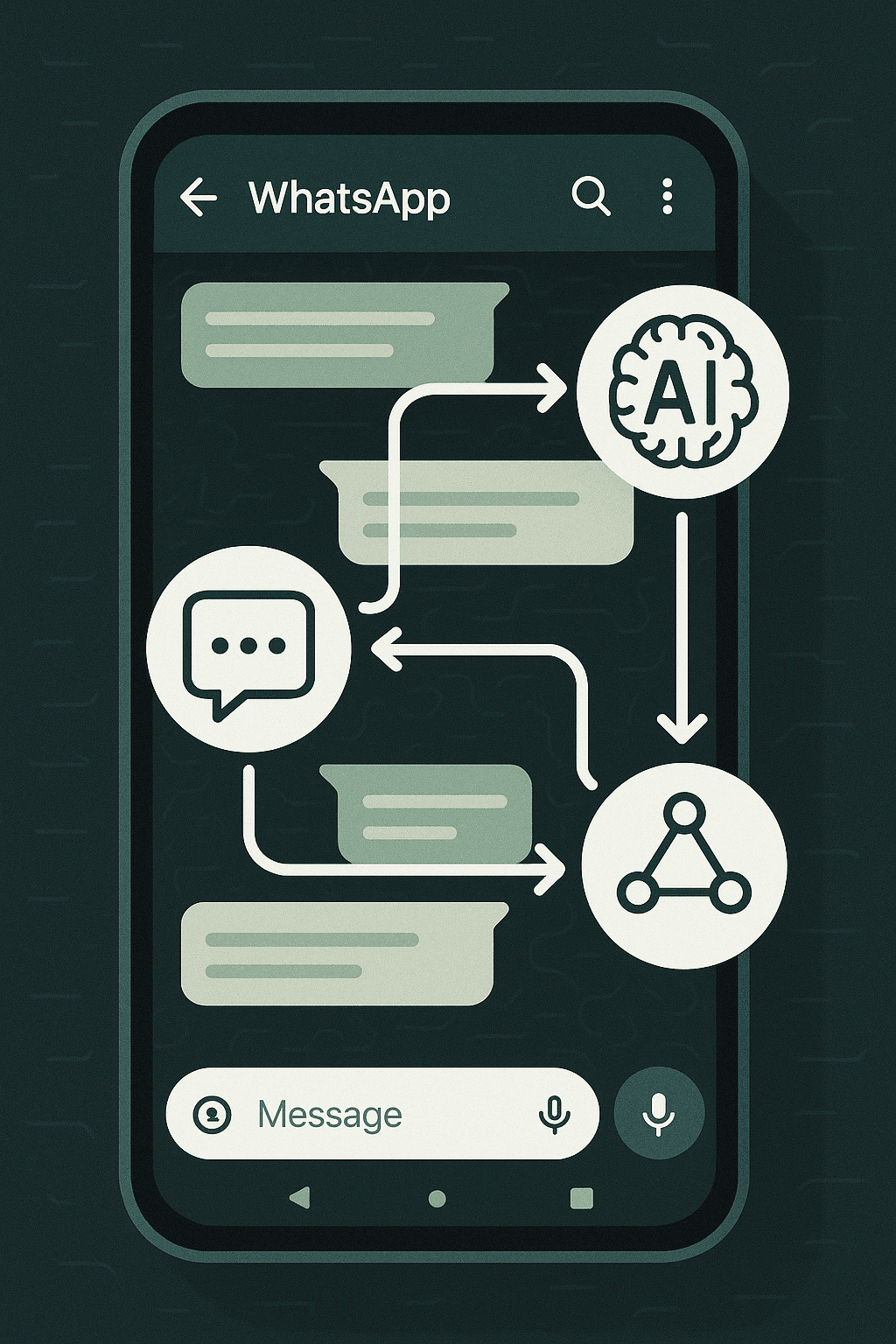 Interface do WhatsApp Business com automação e inteligência artificial integradas via n8n