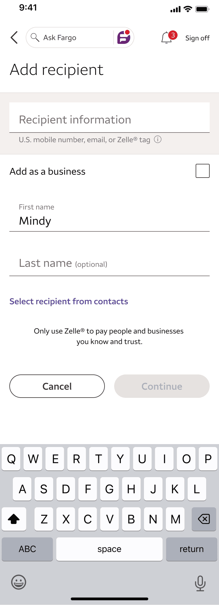 Before — name entered on manual add screen