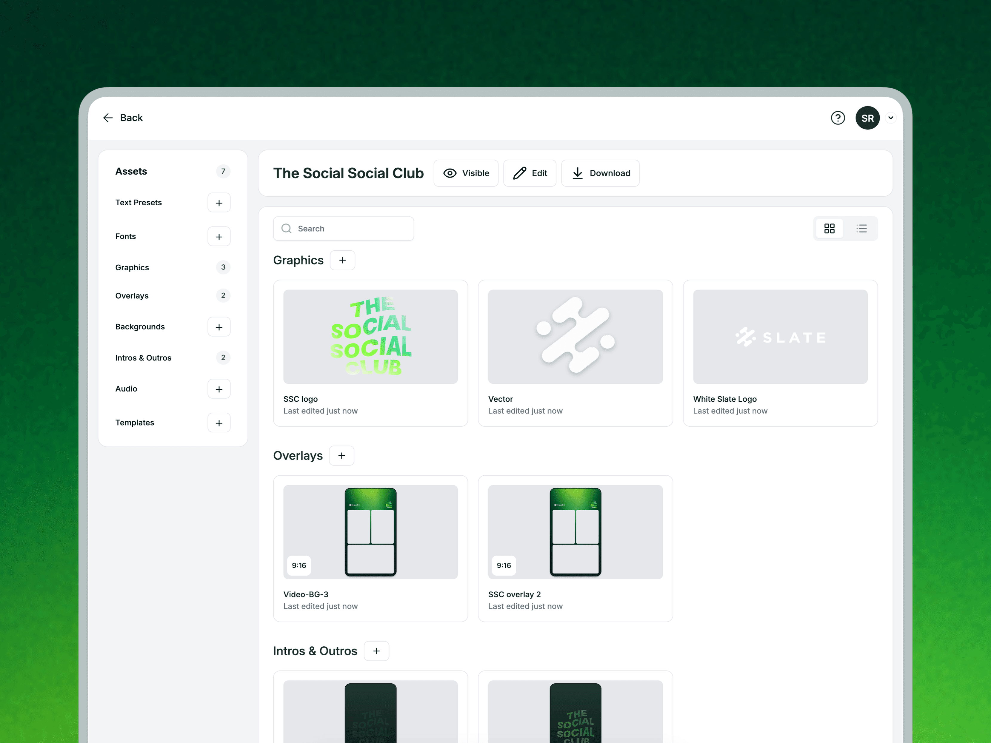 Collections Pages in Brand Hub showing dedicated collection management view