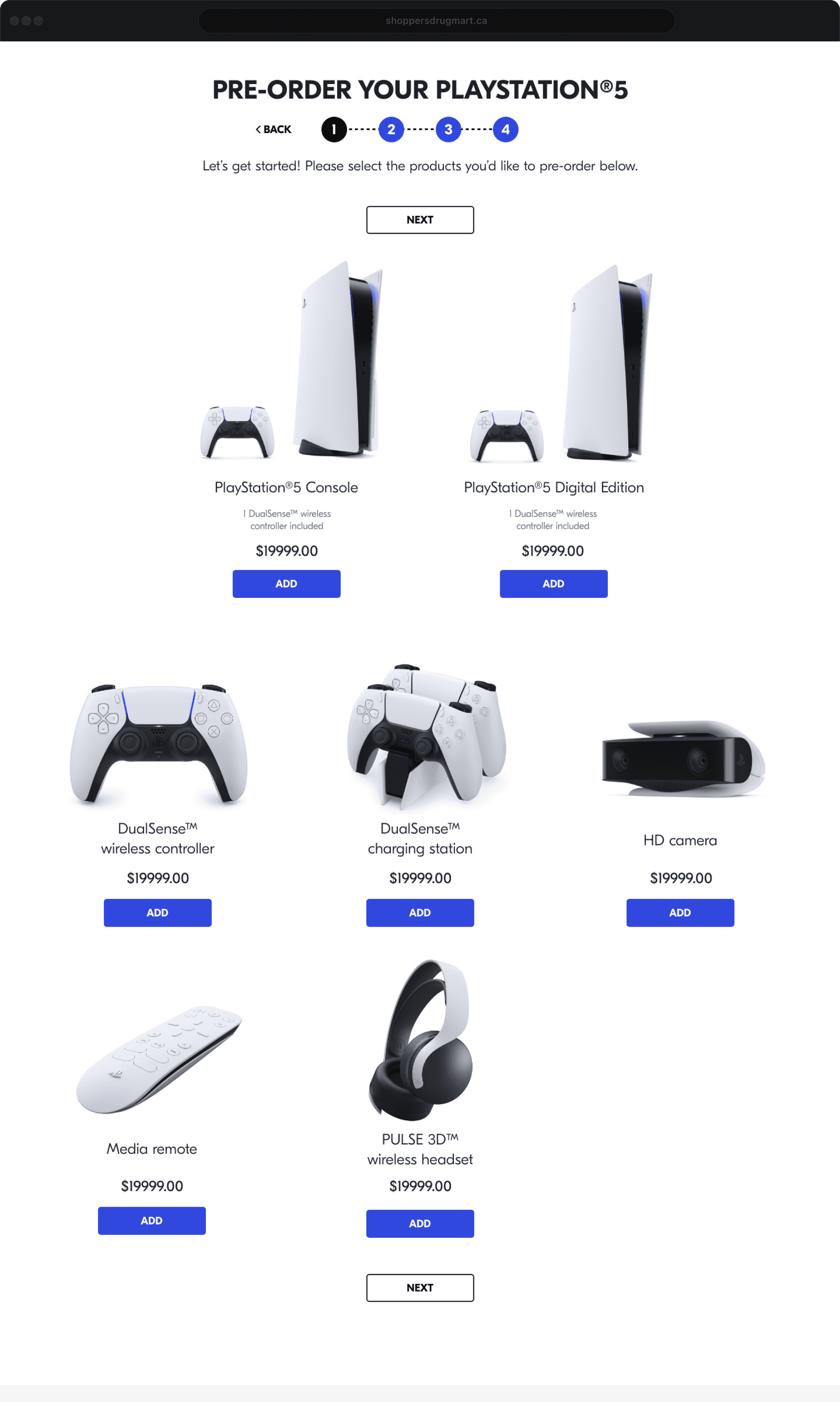 PS5 Selection Screen