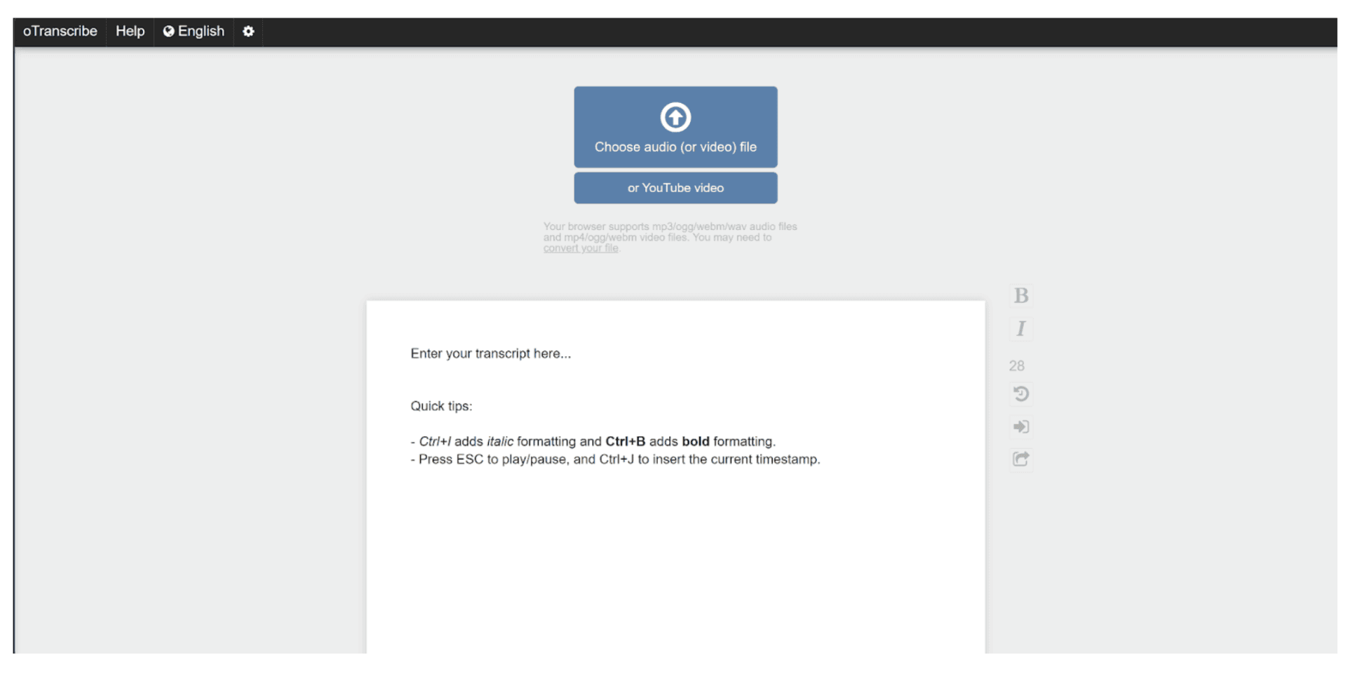 otranscribe screenshot