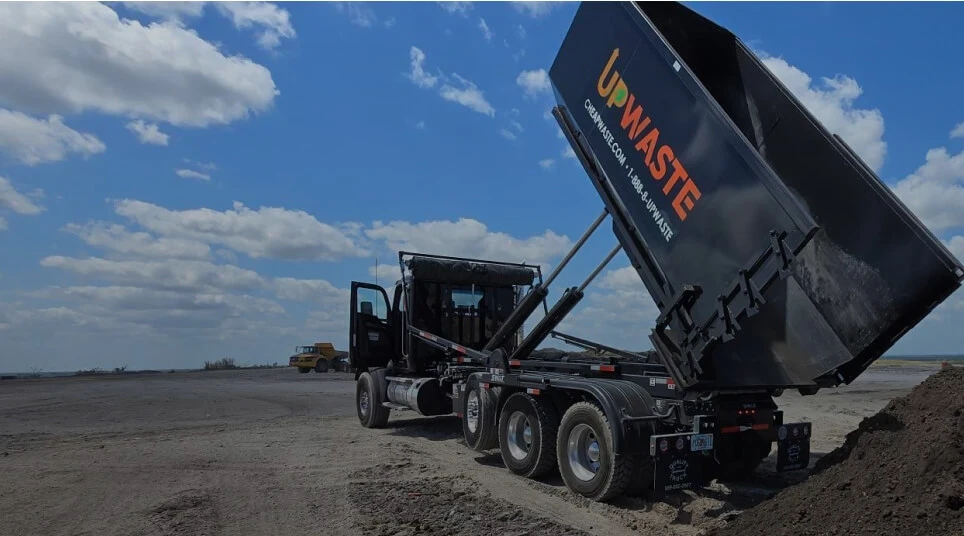 Dumpster placed outside residetial house