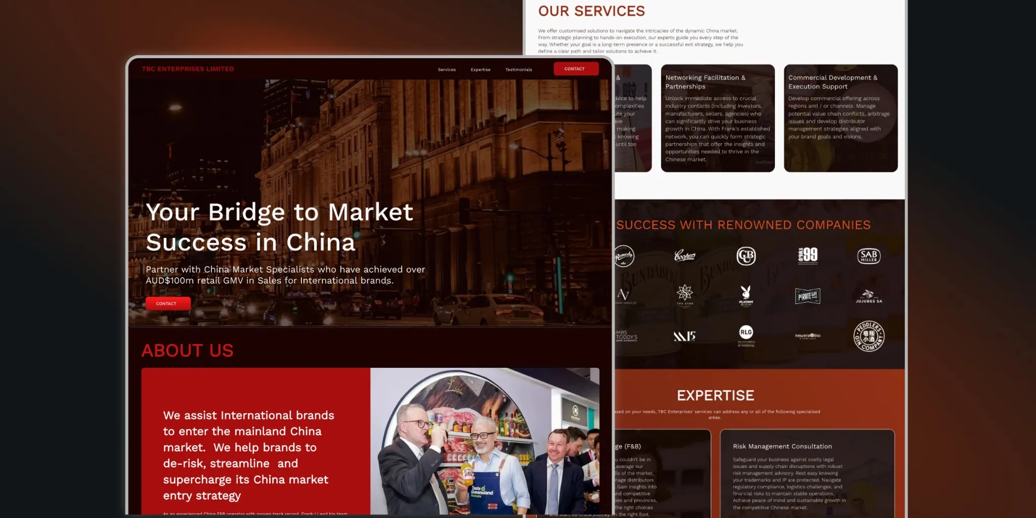 TBC Enterprises website built in Wix