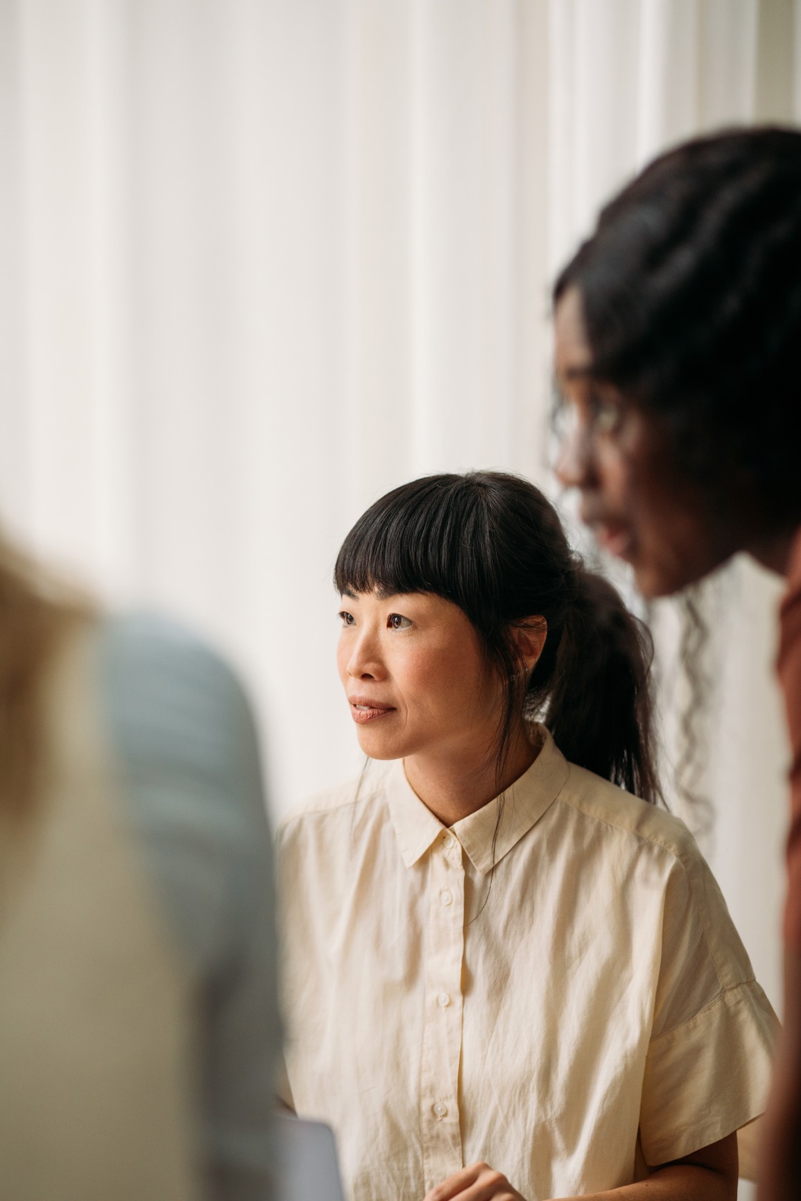 Woman listening during a meeting
