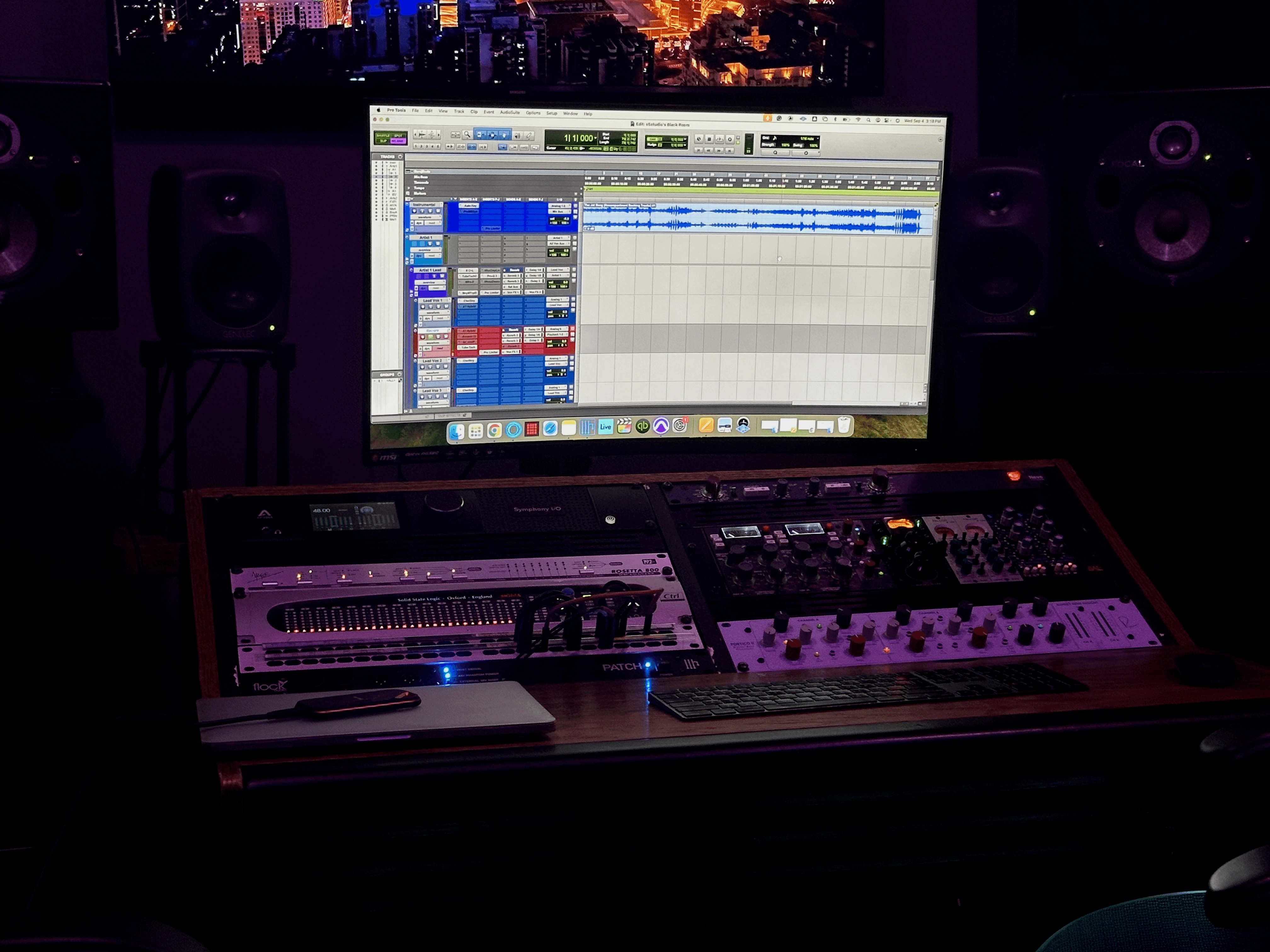 Editing a session in Pro Tools at the console