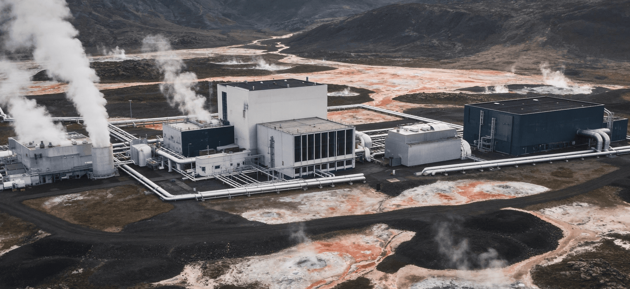 Drone veiw of a geothermal plant