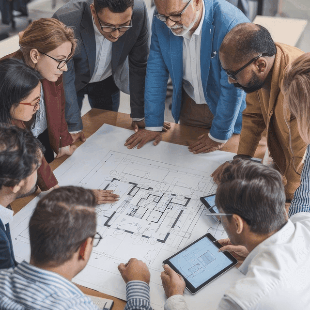 architects' studio with more than 20 people
