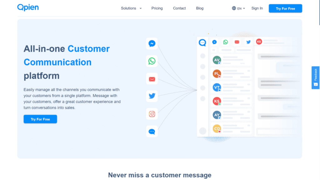customer support, social media, qpien