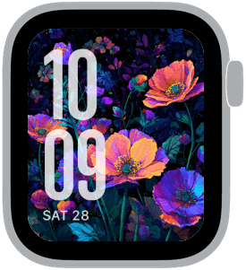 chromatic garden Apple Watch face preview 4 featuring floral, summer, and spring.