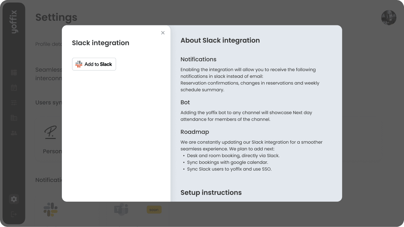 Yoffix Integration Manual for Slack