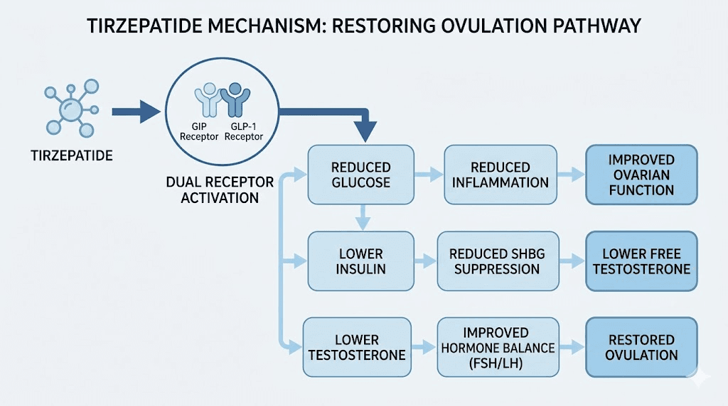 How tirzepatide dual GLP-1 GIP mechanism improves PCOS symptoms