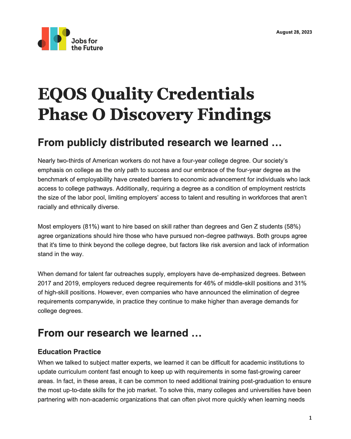 EQOS Quality Signal Phase 0 Discovery Findings