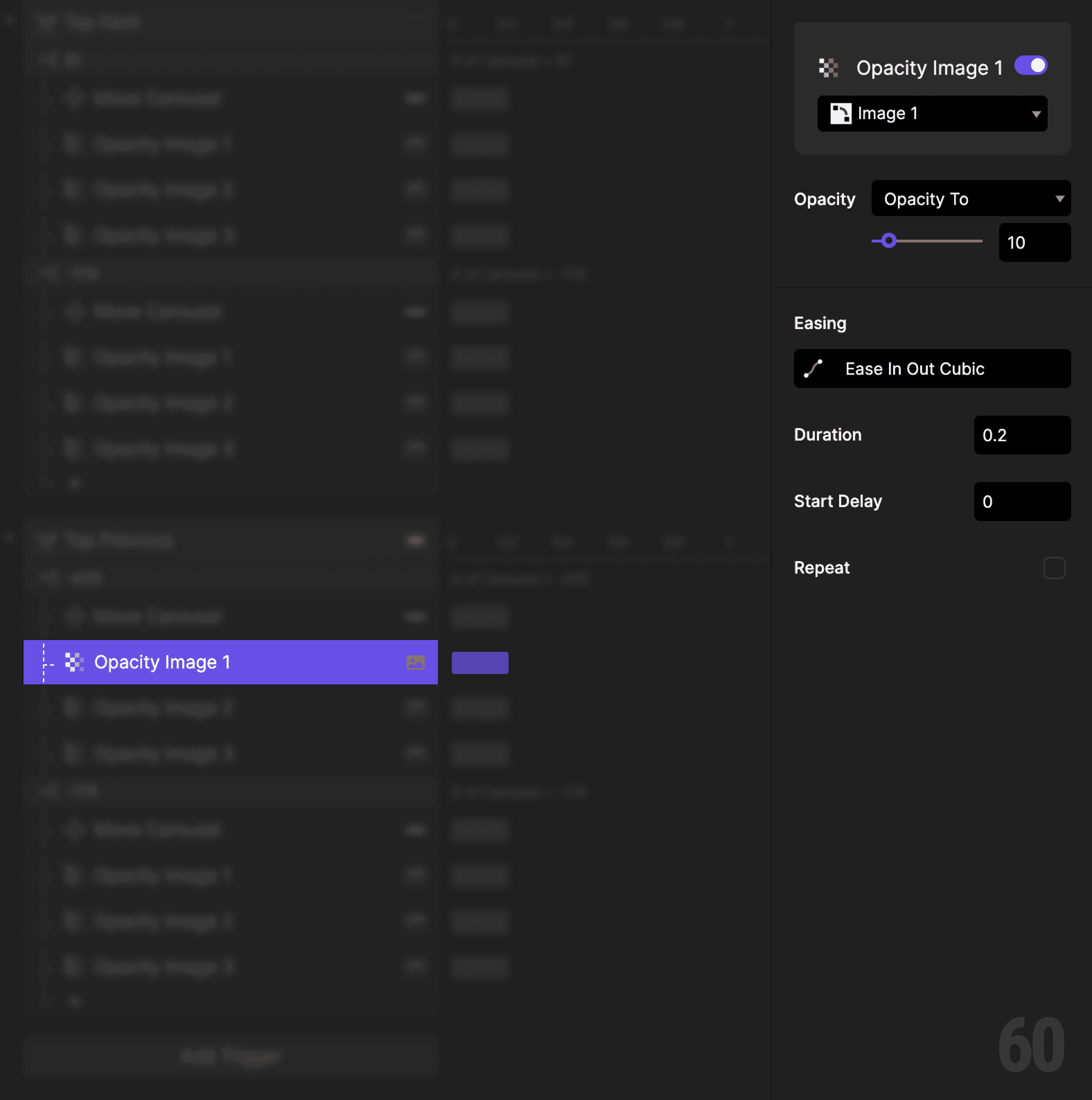 This is a screenshot of Step 15: Fade out Image 1.
