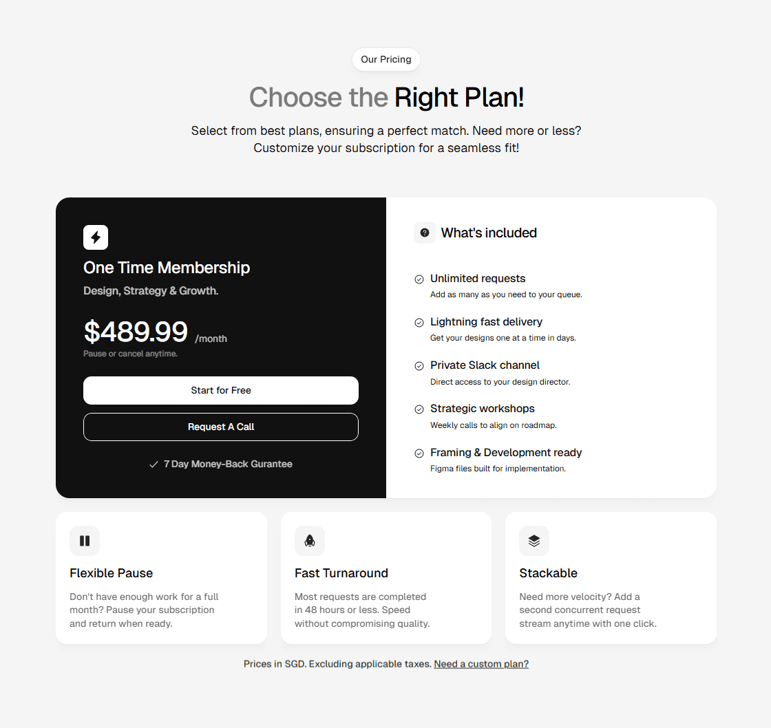 Framer Pricing Component
