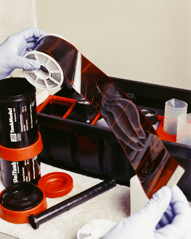 A 120 film roll being developed