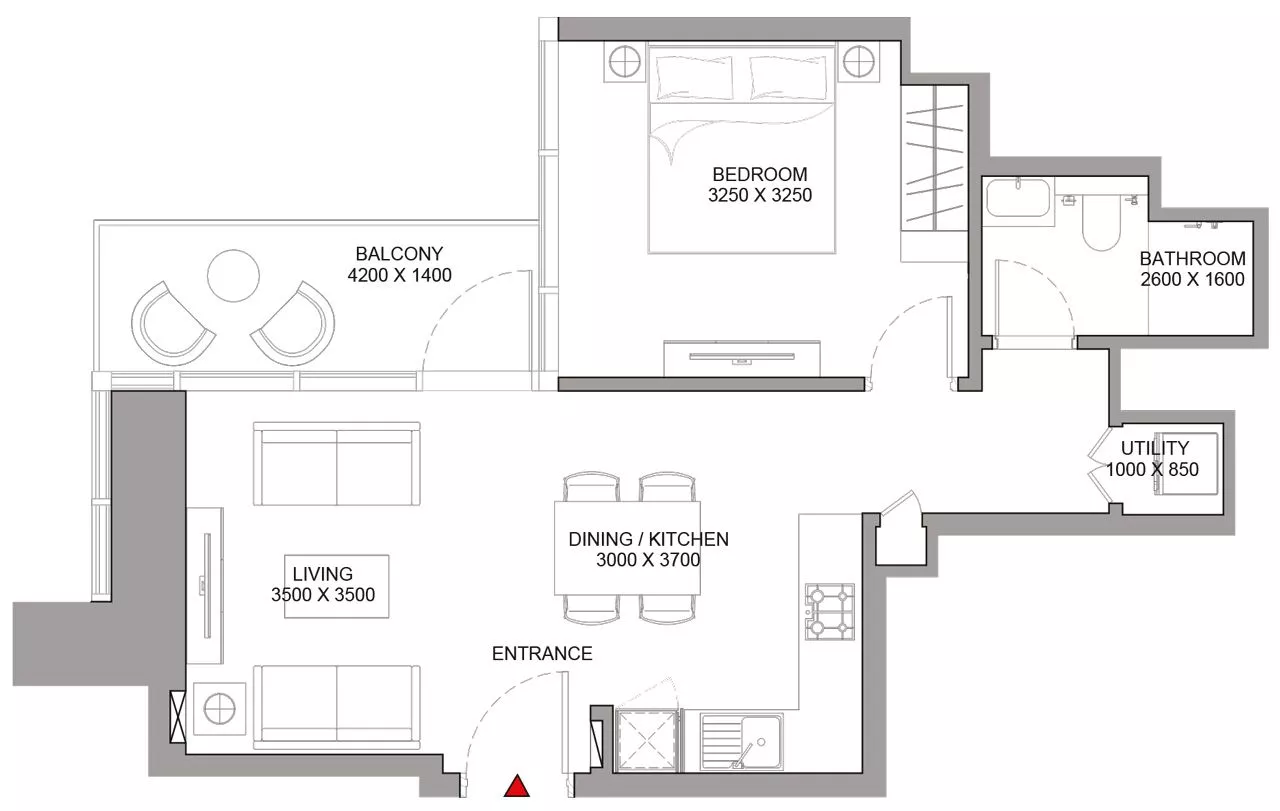 Skyscape Altius Floor Plan 1BR