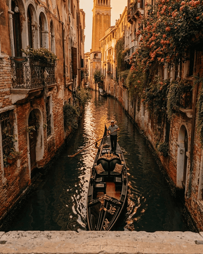Venice gondola close-up water canal romantic travel Italy
