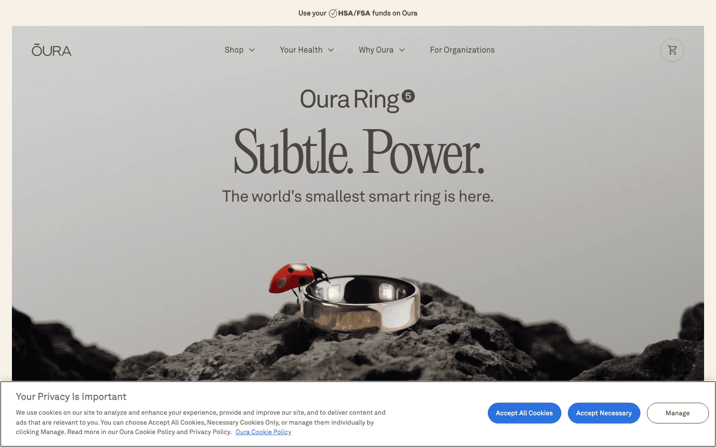 Oura Ring website