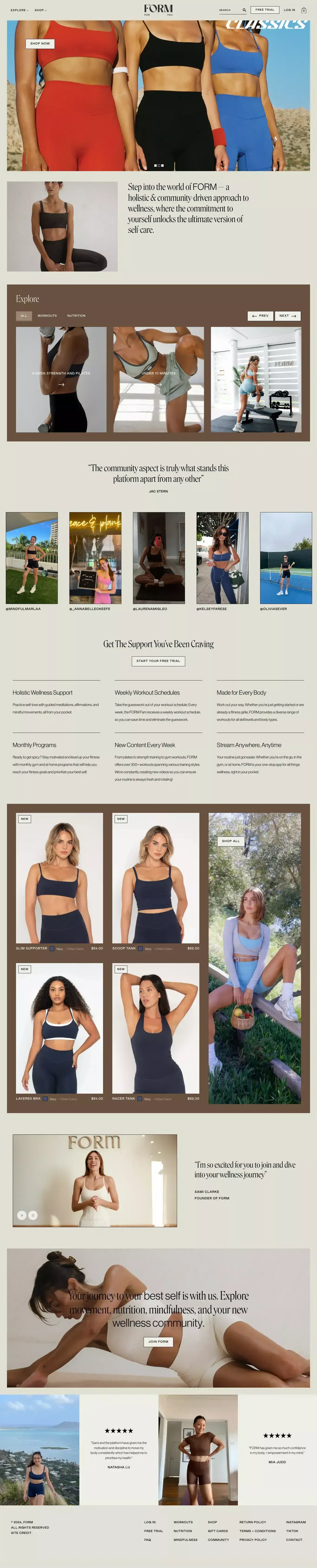 FORM ecommerce page screenshot showcasing Fashion and Ecommerce design