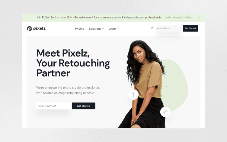 Pixelz homepage