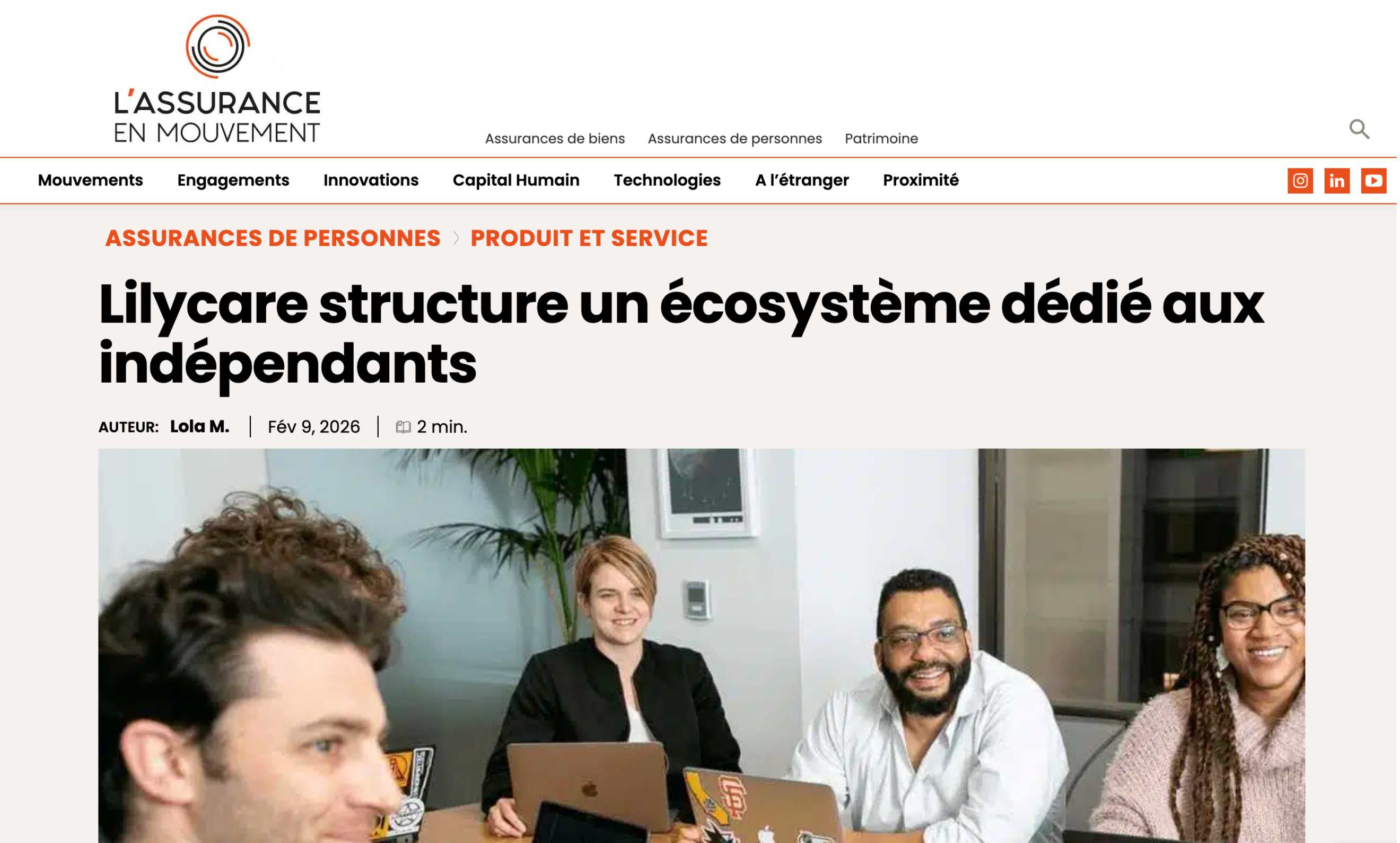 Lilycare l'assurance en mouvement