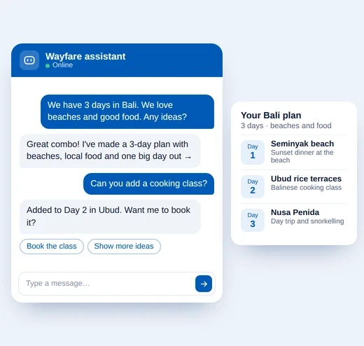 Travel planning with a smart companion