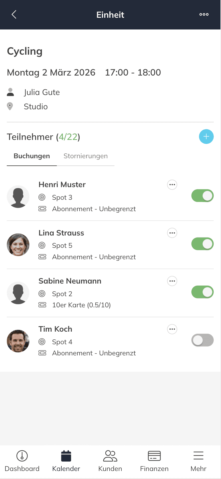 Gruppenkursverwaltung