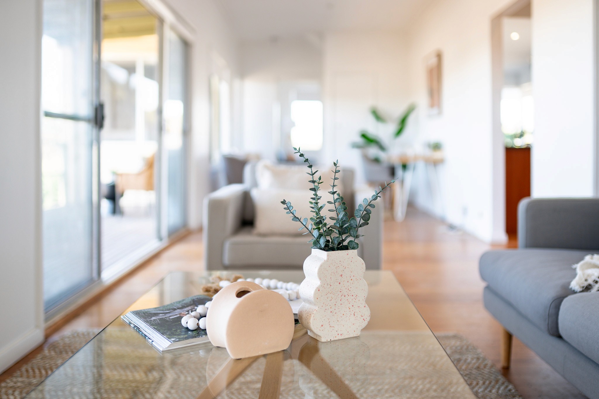 beige couch and armchair