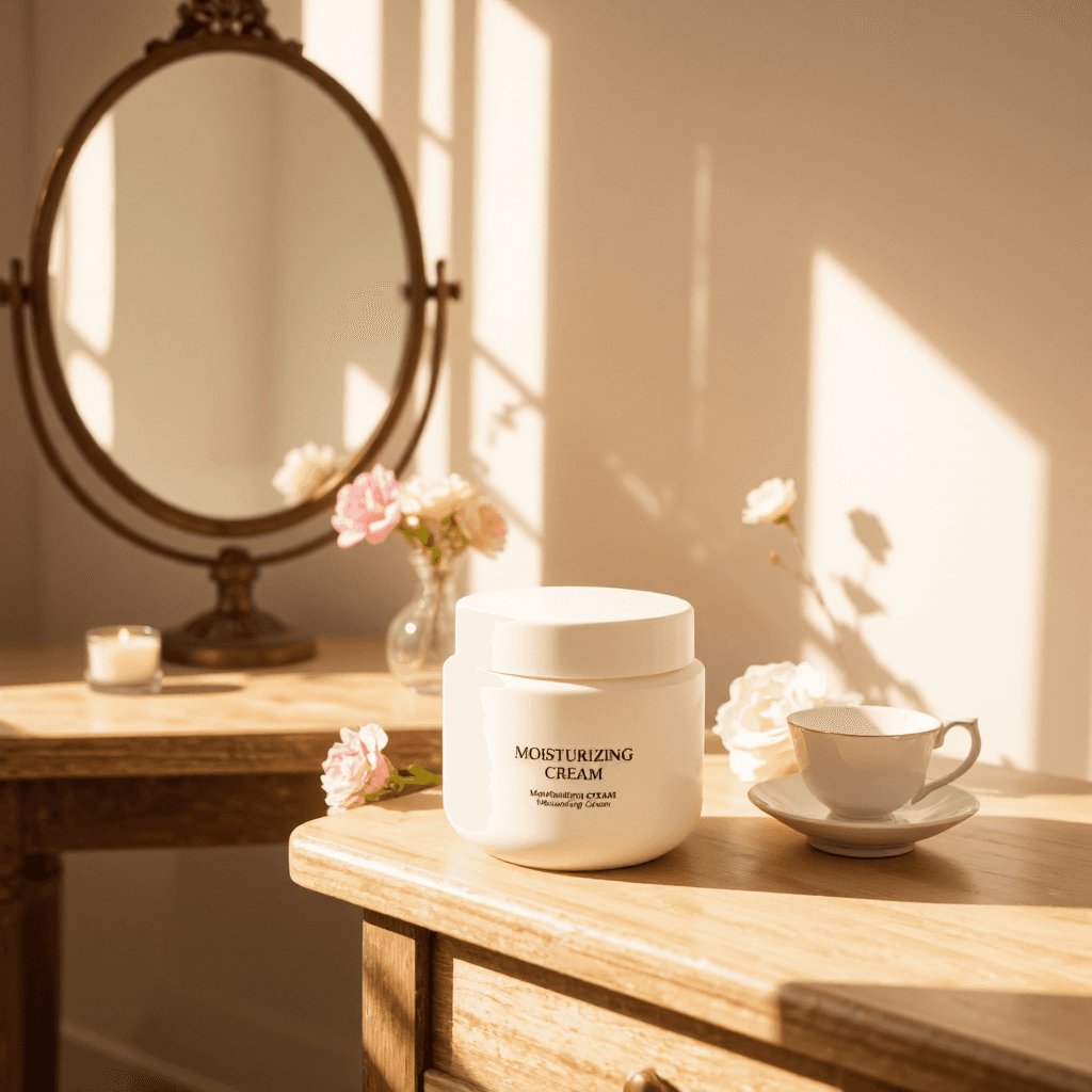 product photography of a jar of moisturizing cream