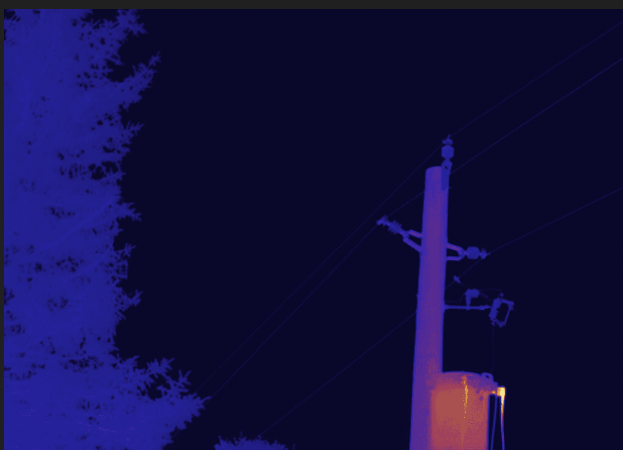 an example of a poorly framed drone thermal image