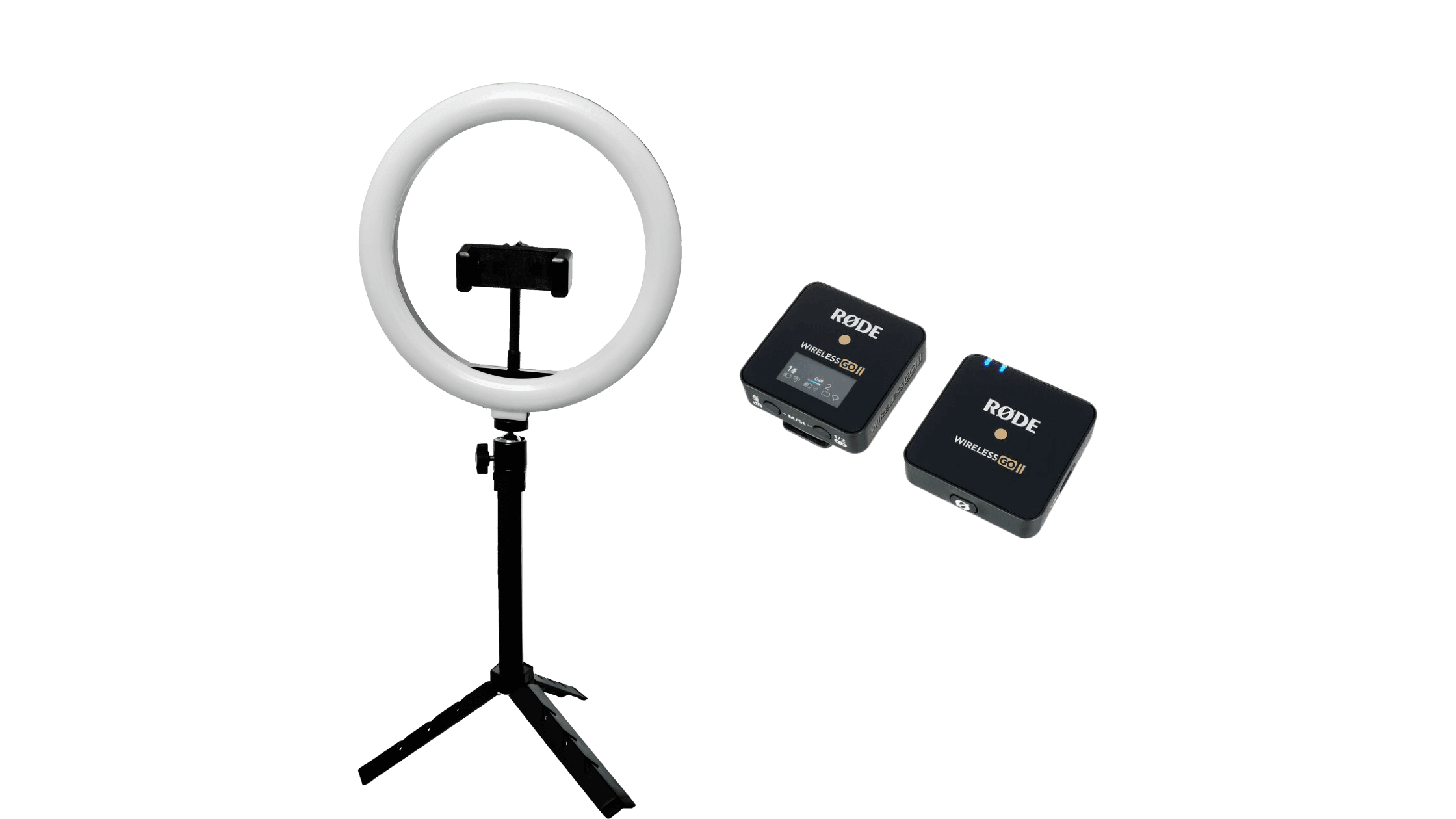 Ring light and high quality extrenal microphones