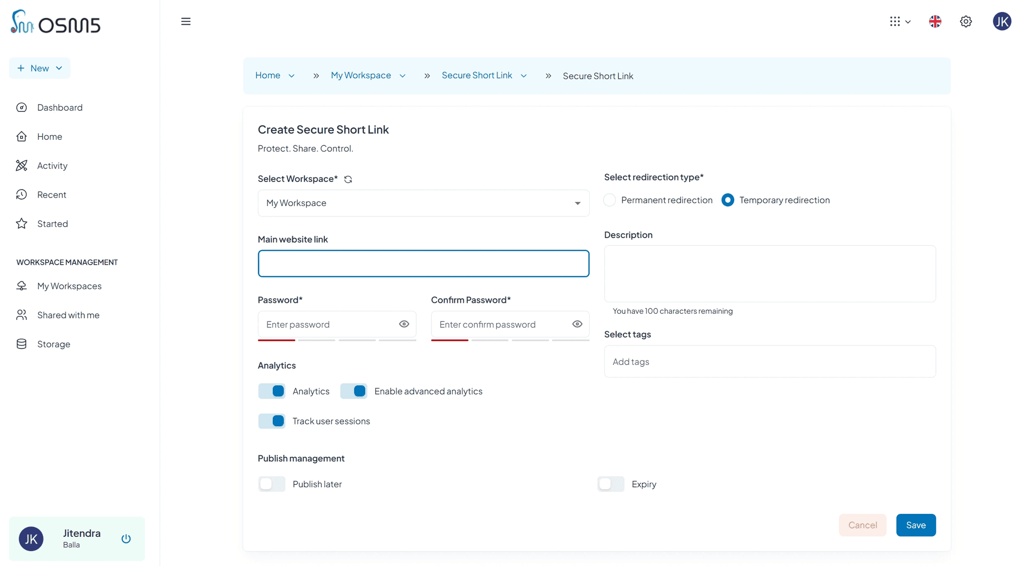 RageEdgeAI Password protected short URL