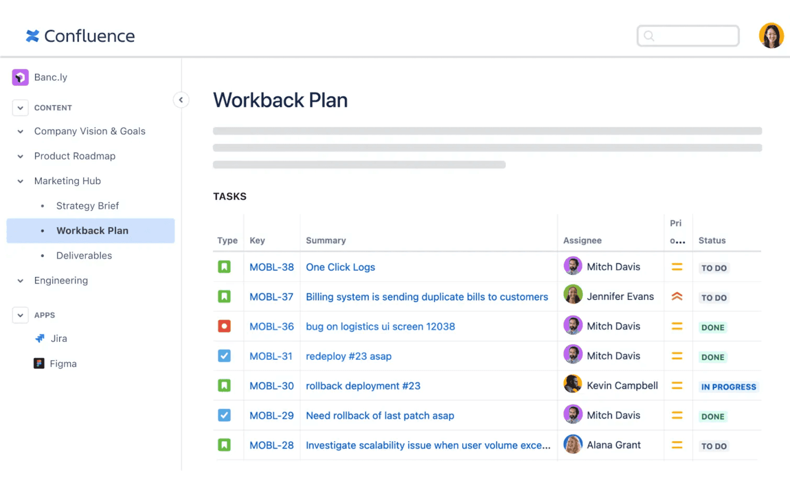 confluence workback plan knowledge hub