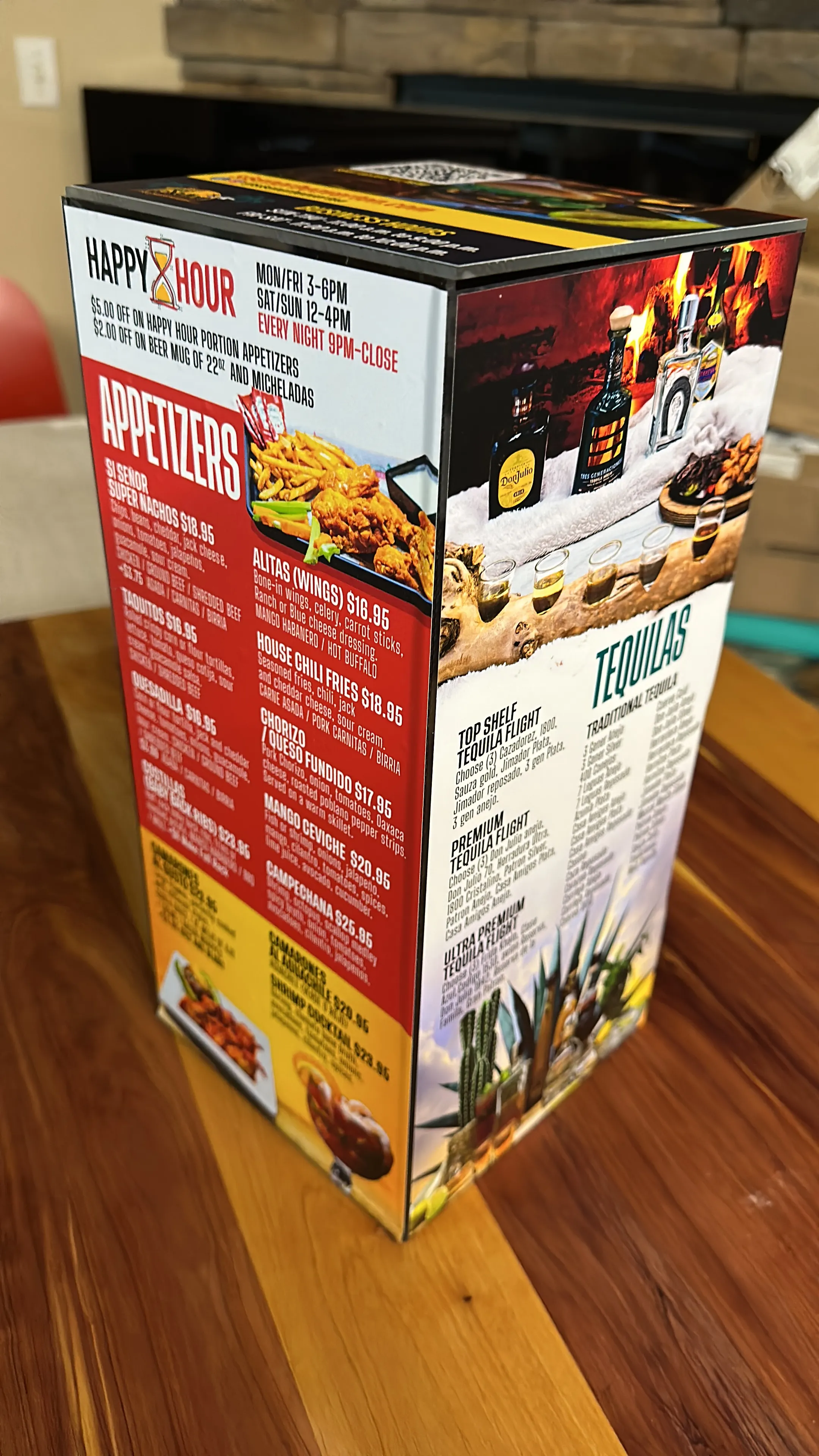 Printed table stand signage produced by Full Kolor