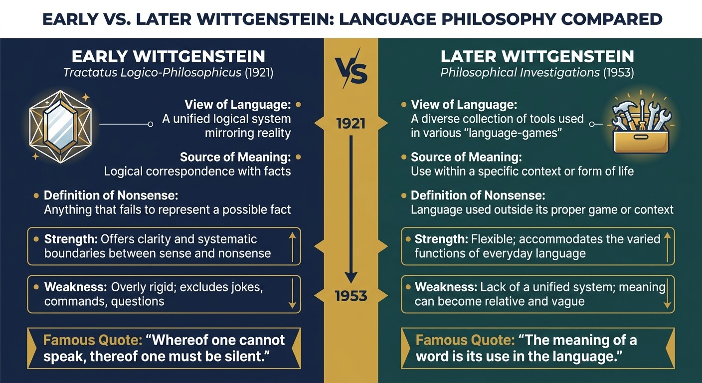Early vs. Later Wittgenstein: Key Differences in Language Philosophy