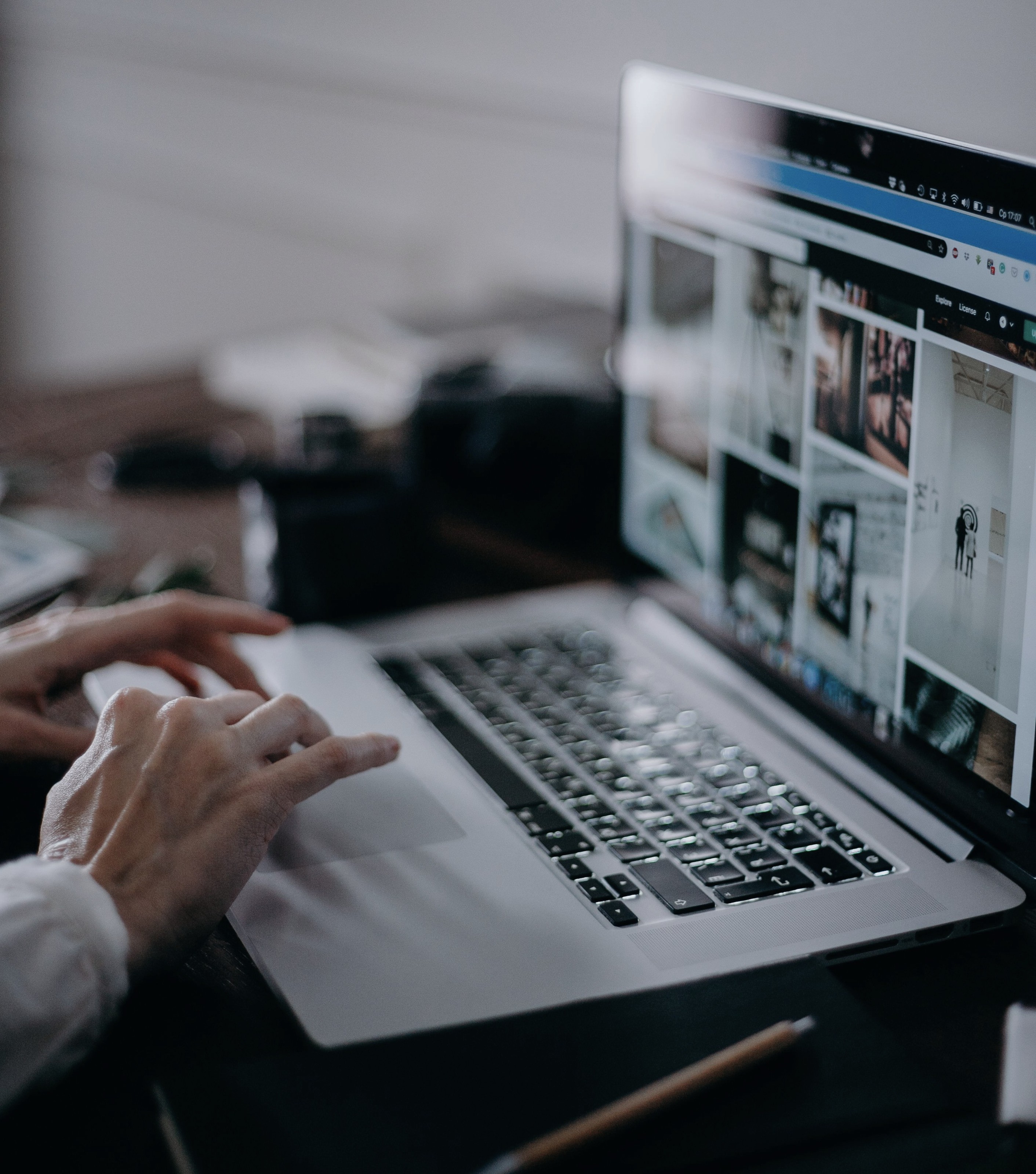 website on laptop