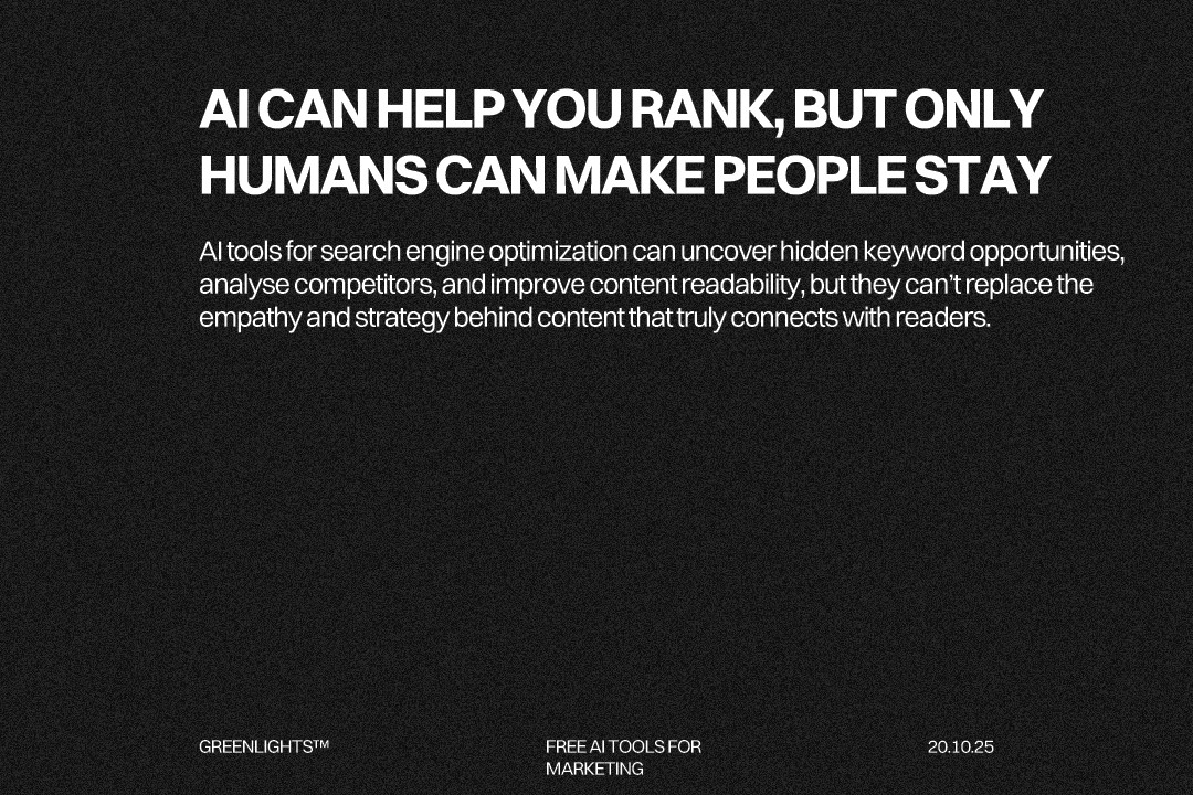 AI tools for search engine optimization, marketers using artificial intelligence for keyword research, content optimisation, technical SEO audits, and ranking analysis to improve organic visibility.