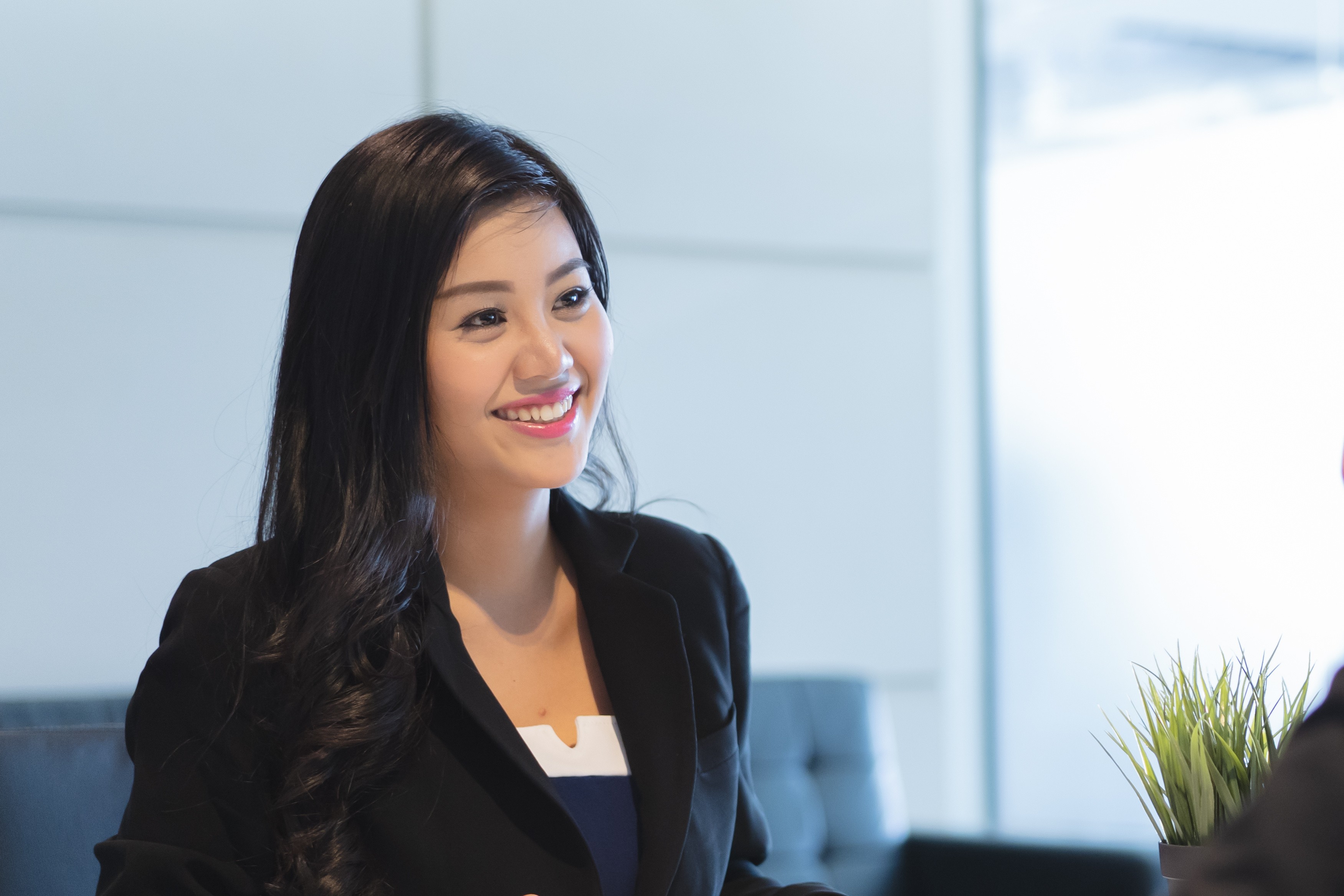 Business professional featured in internal corporate communications video