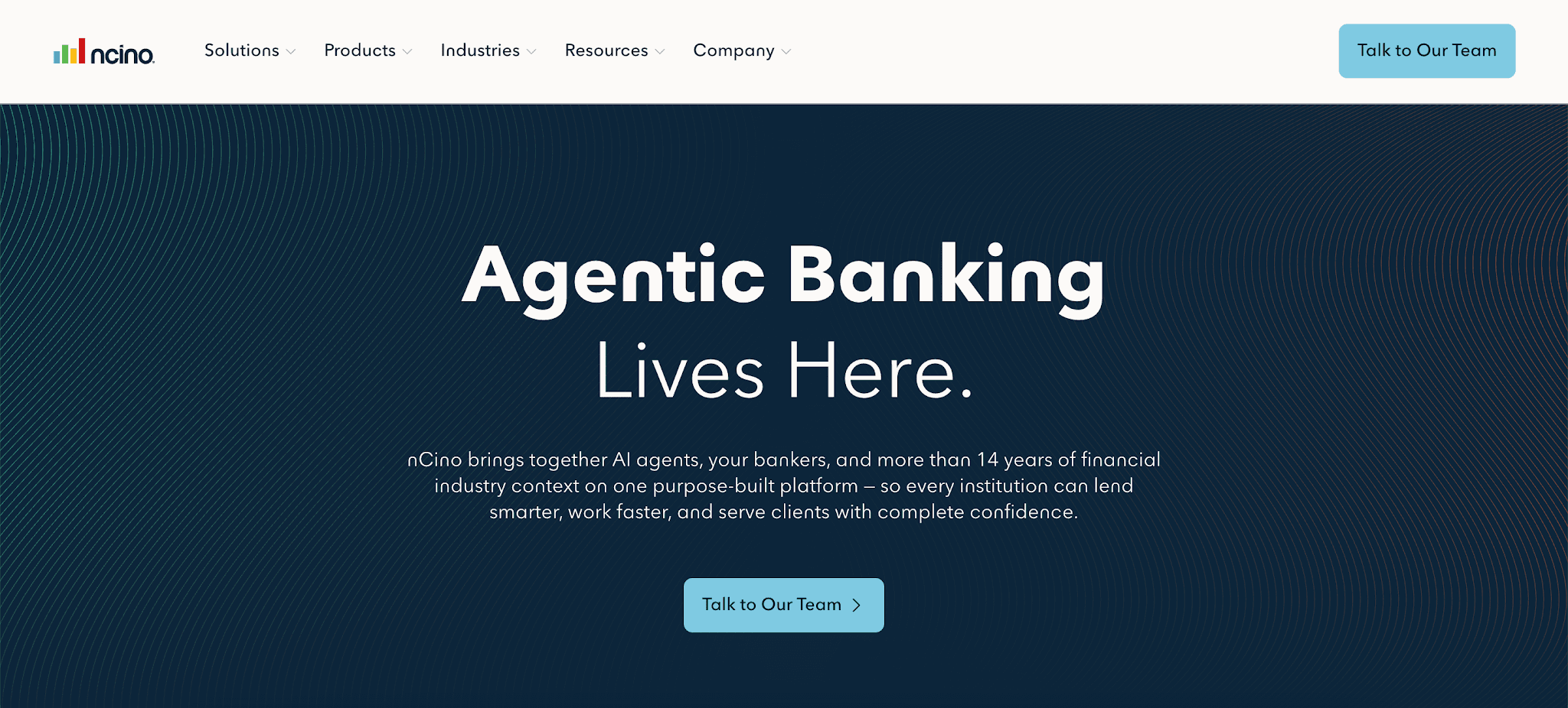 nCino web homepage