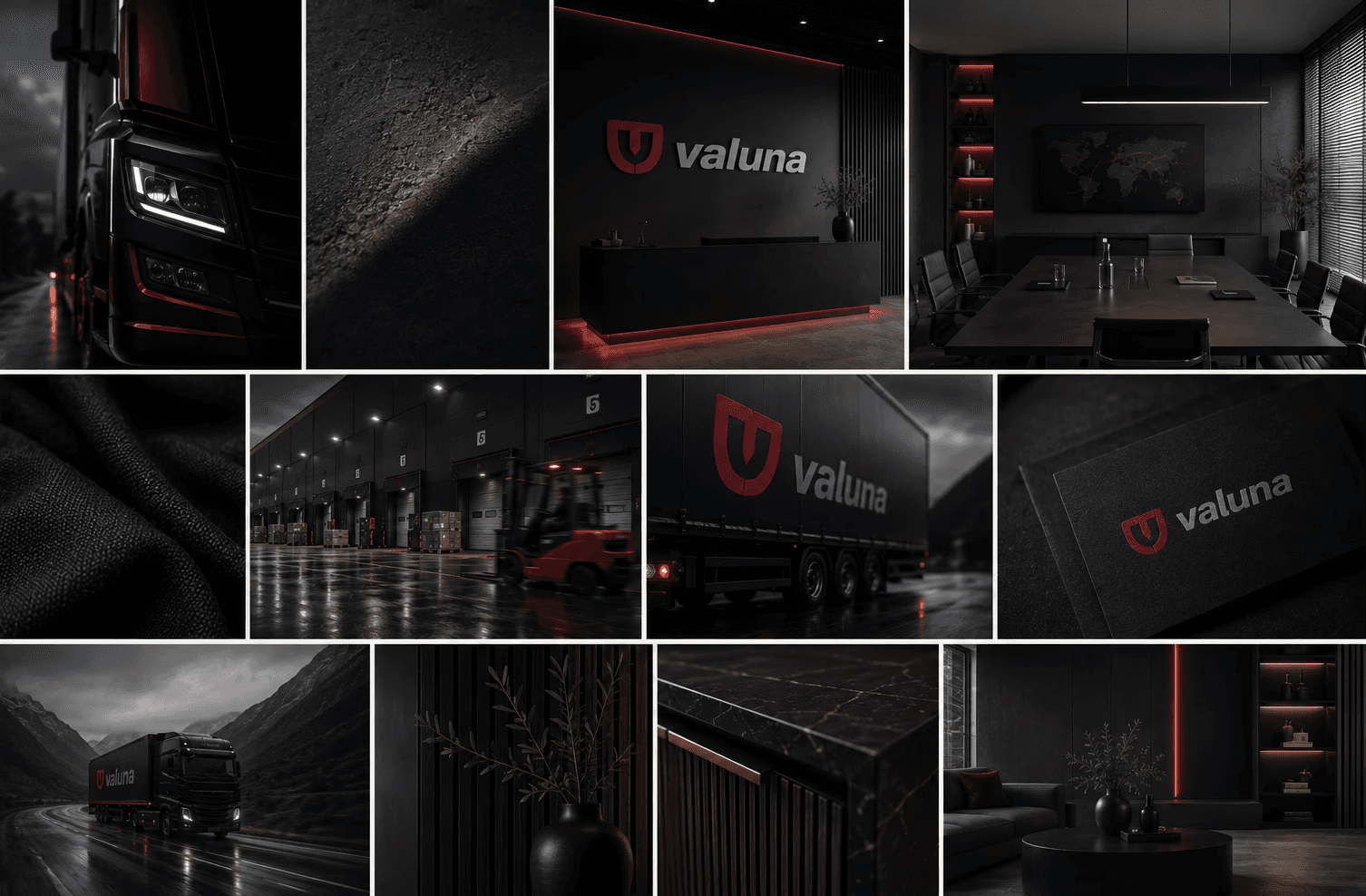 Brand inspiration moodboard featuring premoum web design services and industrial branding