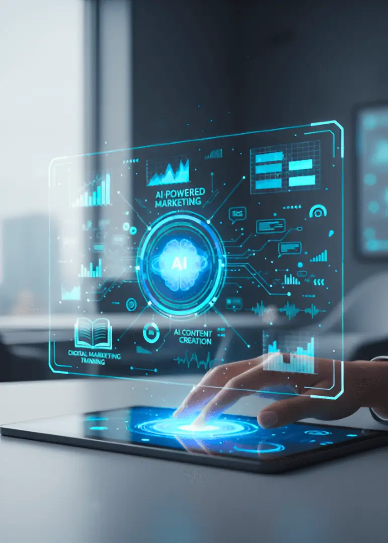 AI-Powered Marketing Dashboard | Digital Marketing Services Visualization | Combines Google Ads, SEO Optimization, AI Content Creation, Analytics | Mahendra R Digital Marketing Solutions