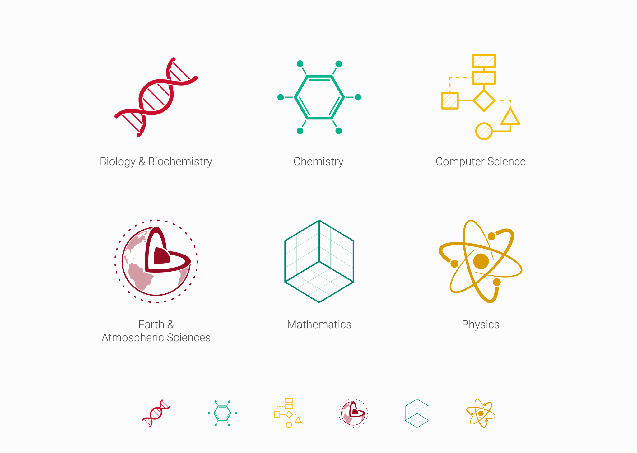 Icons in brand colors.